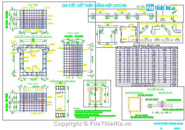 Bản vẽ,Bản vẽ chi tiết,cấu tạo,Bản vẽ cống hộp,cống đôi,Bản vẽ các loại cống hộp